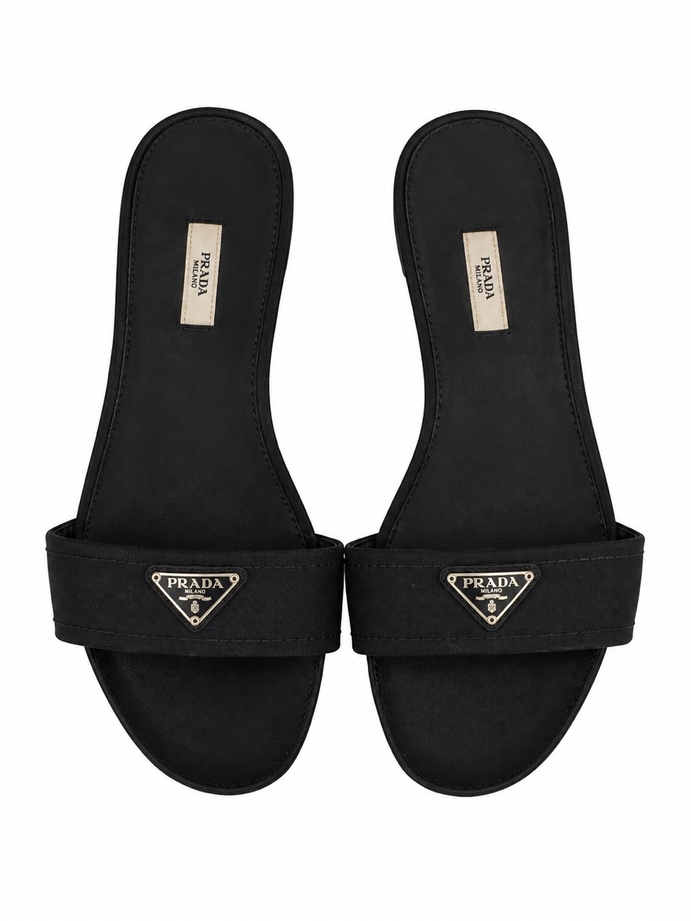 Prada | 100% Authentic Made in Italy Rare Black Logo Slides Sandals ~ 39 US 9